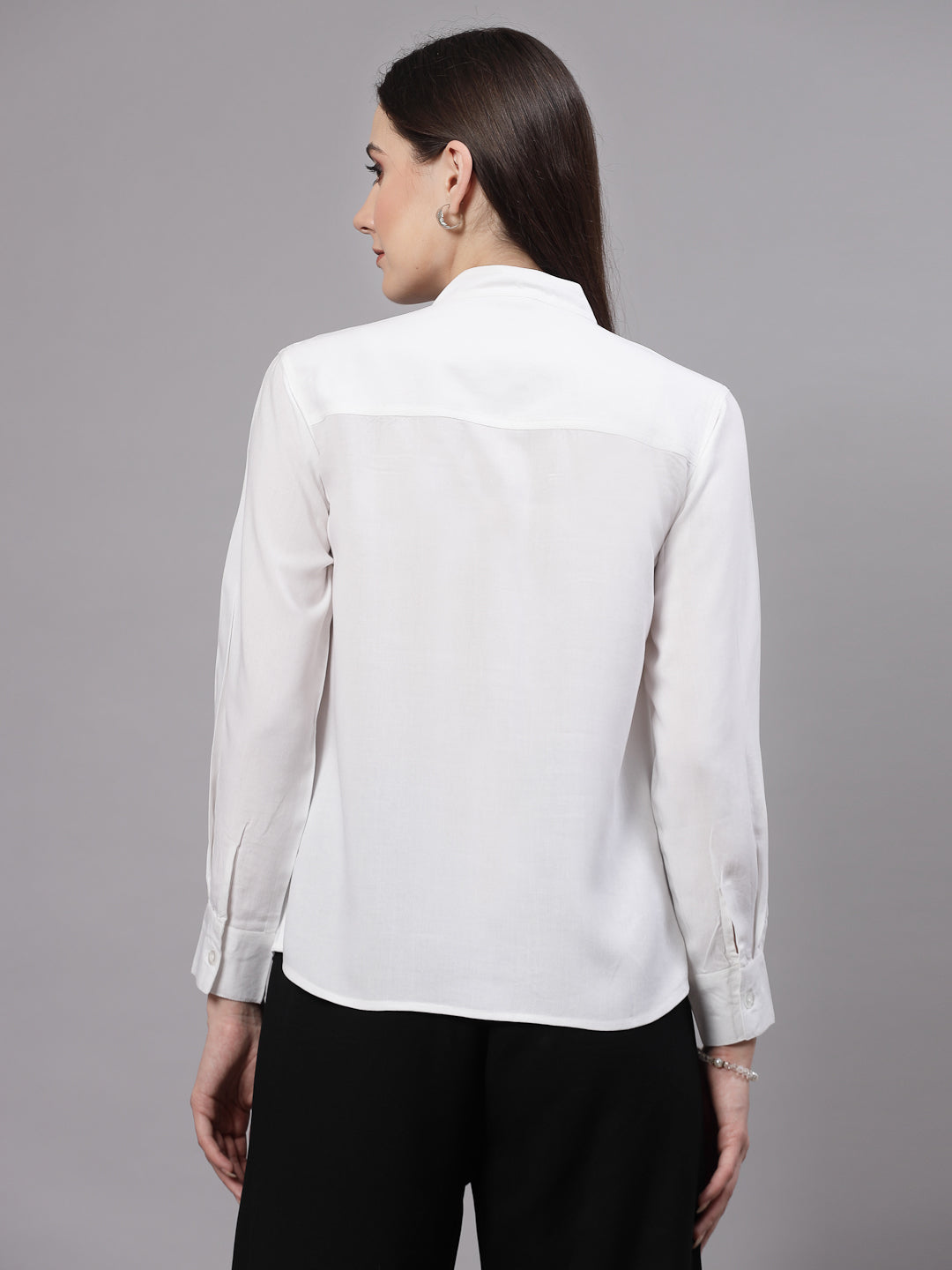 Style Quotient Women Smart White Double Pocket Shirt