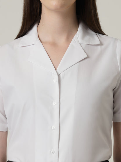 Style Quotient Women Solid White Polycotton Formal Shirt
