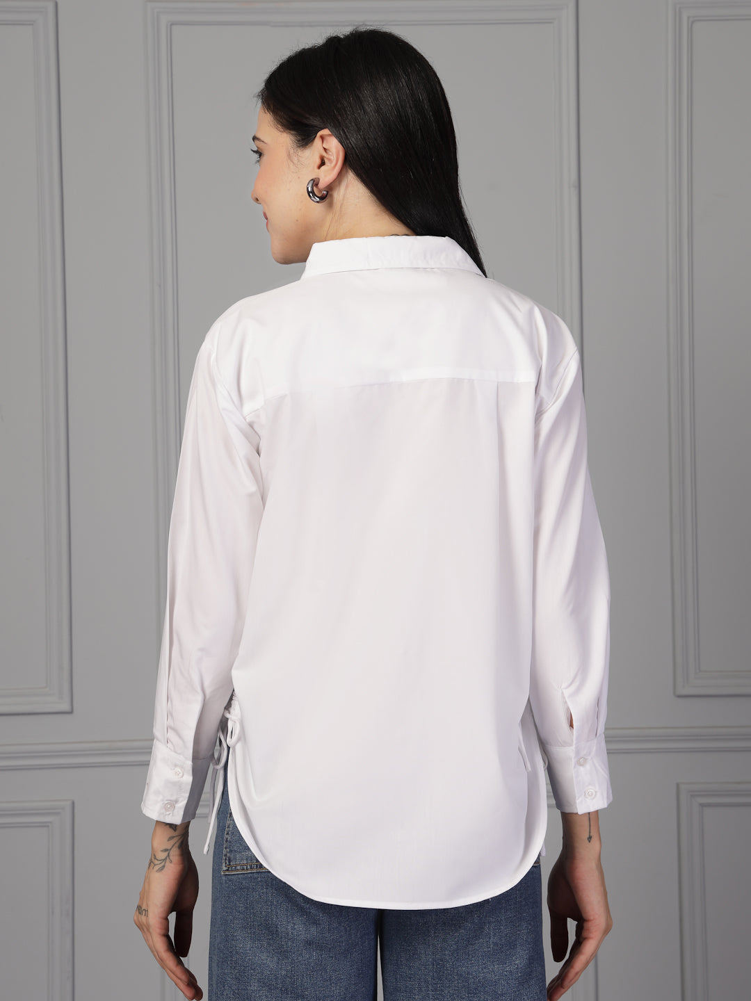 Style Quotient Women Solid White Polycotton Formal Relaxed Fit Shirt