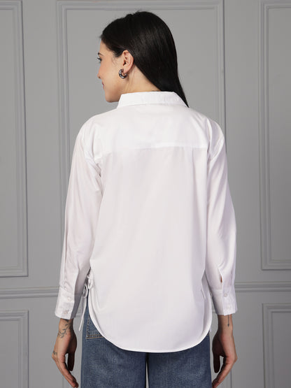 Style Quotient Women Solid White Polycotton Formal Relaxed Fit Shirt