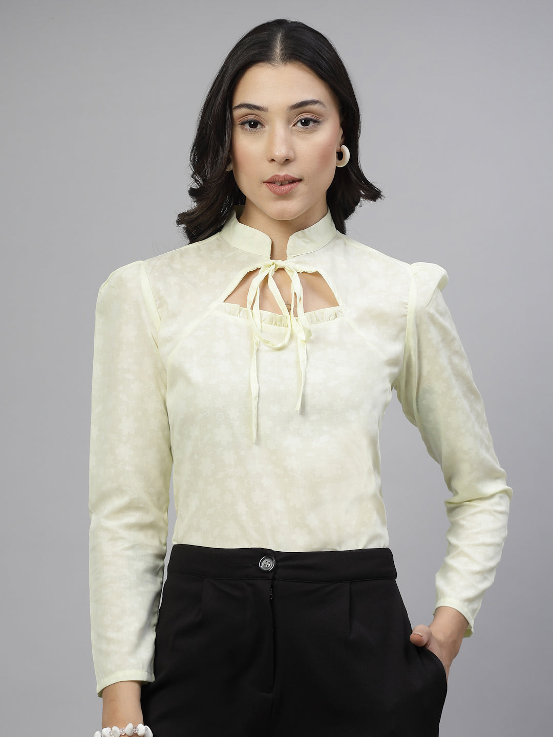 Style Quotient Women Yellow Formal Top