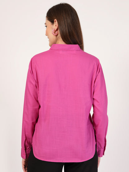 Style Quotient Women Solid Cotton Formal Shirt