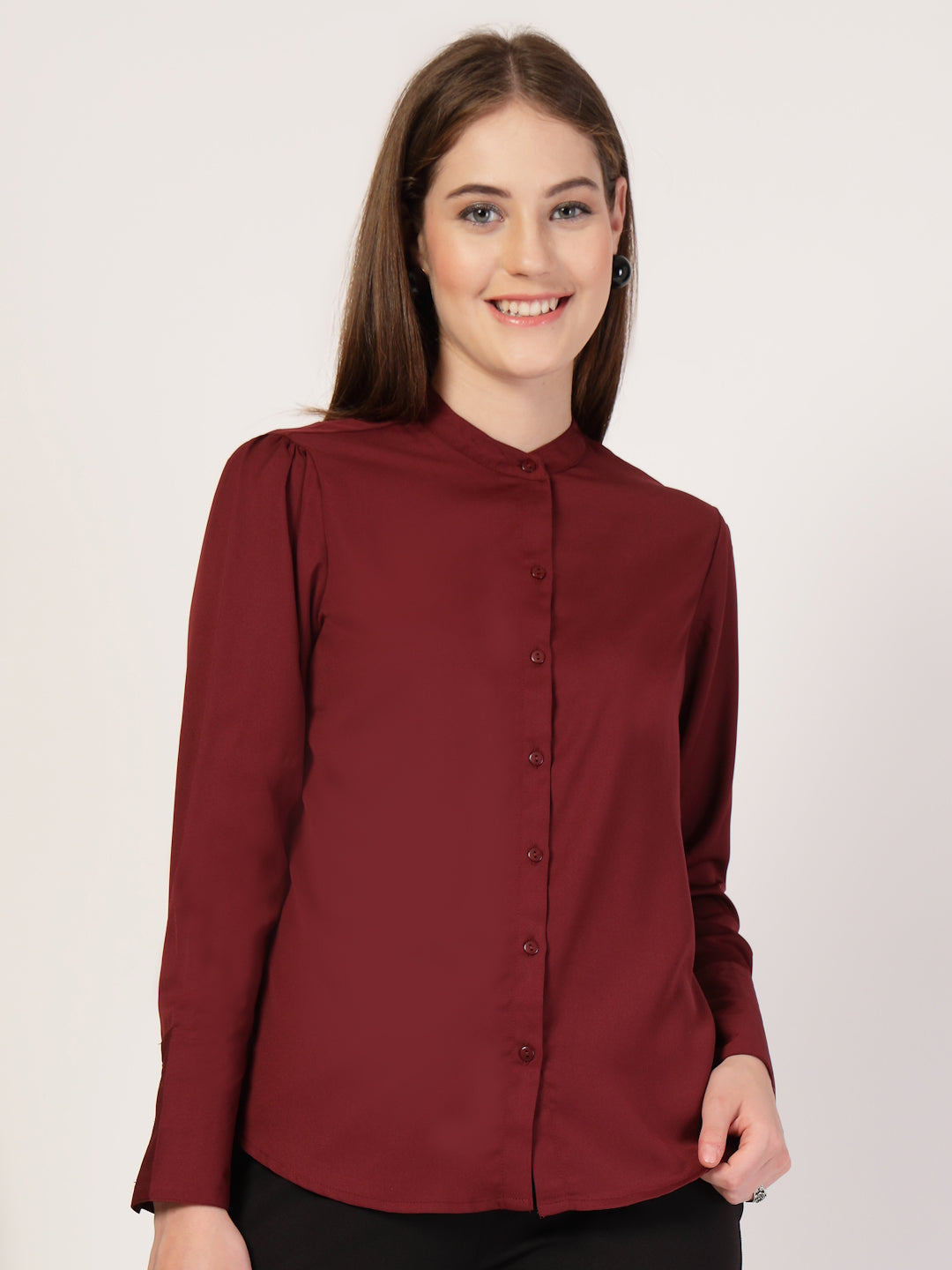 Style Quotient Women Maroon formal shirt