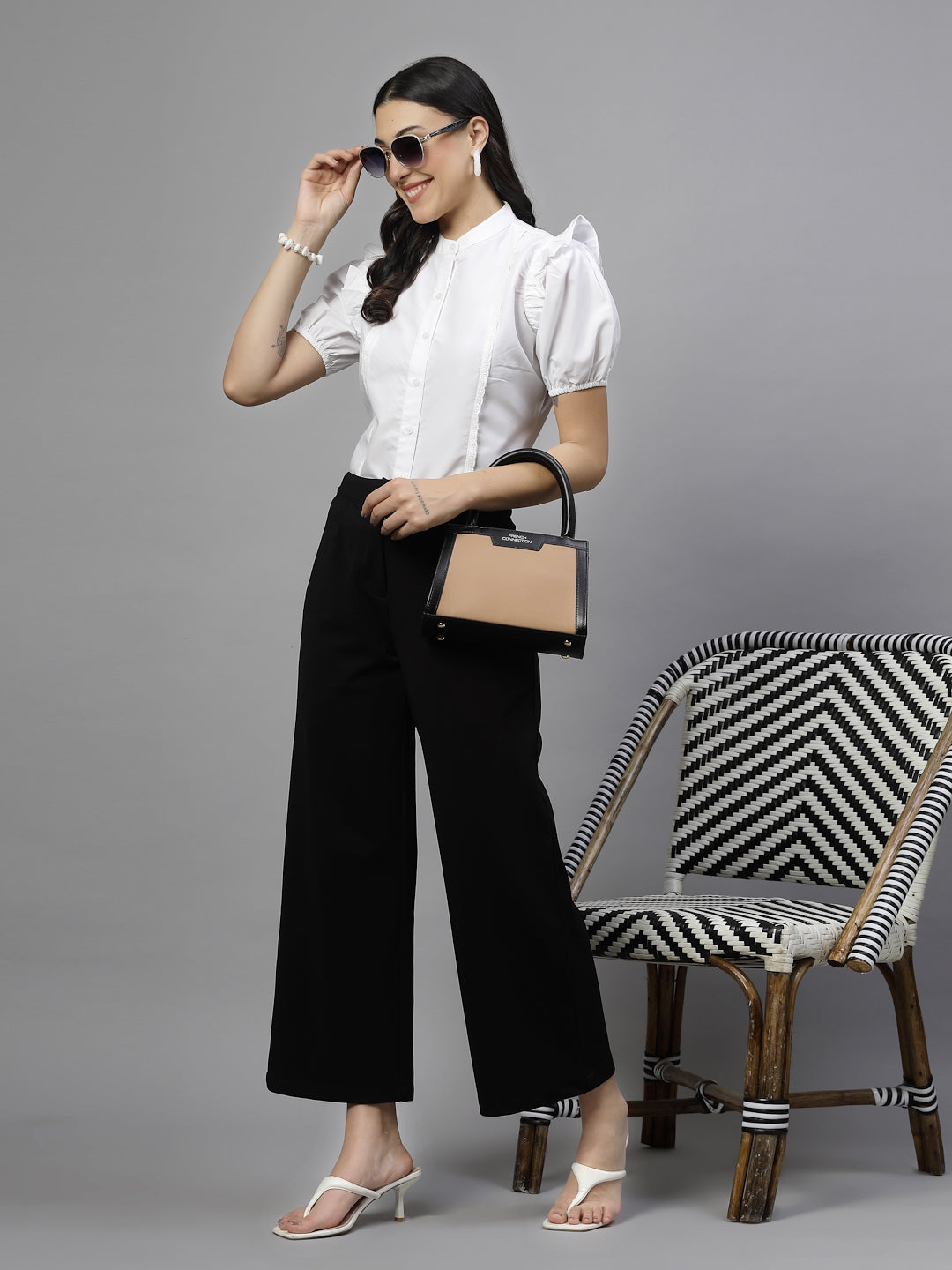 Style Quotient Women Solid White Polycotton Formal Shirt