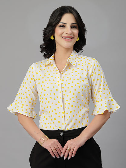 Style Quotient Women White Yellow shirt style Top