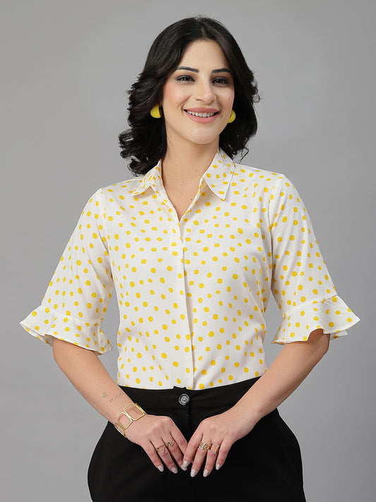 Style Quotient Women White Yellow shirt style Top