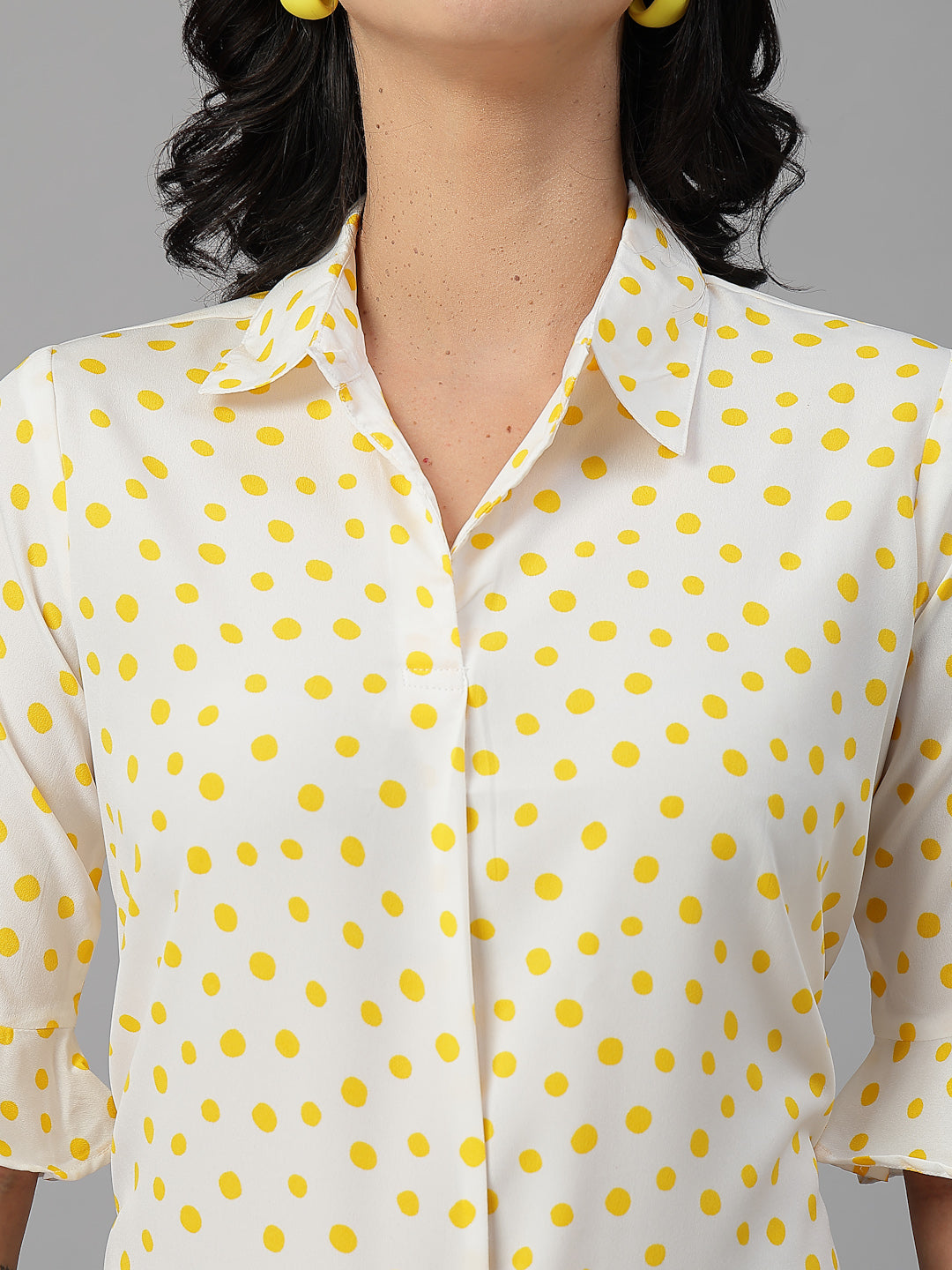 Style Quotient Women White Yellow shirt style Top