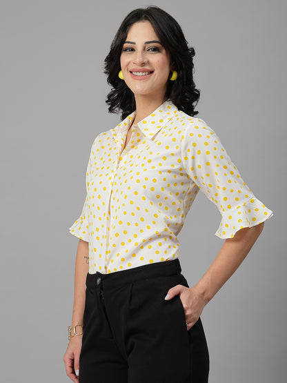 Style Quotient Women White Yellow shirt style Top