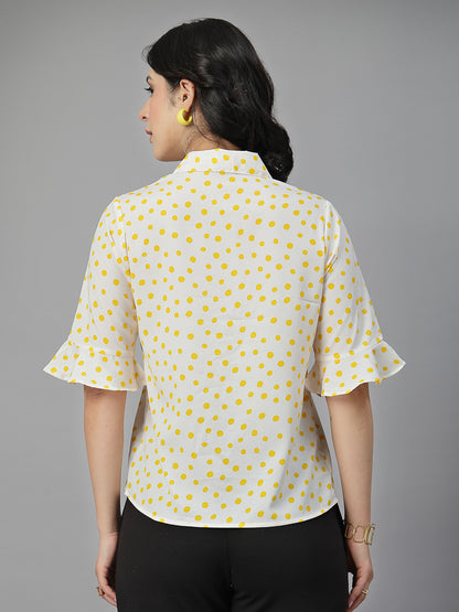 Style Quotient Women White Yellow shirt style Top