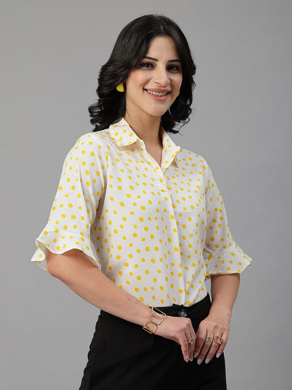Style Quotient Women White Yellow shirt style Top