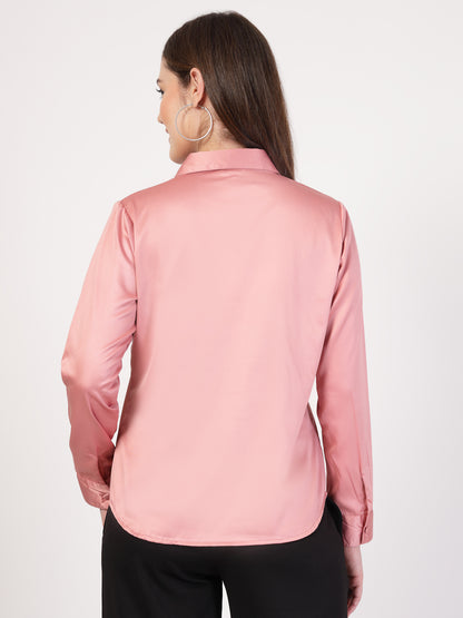 Style Quotient Women Solid Satin Formal Shirt