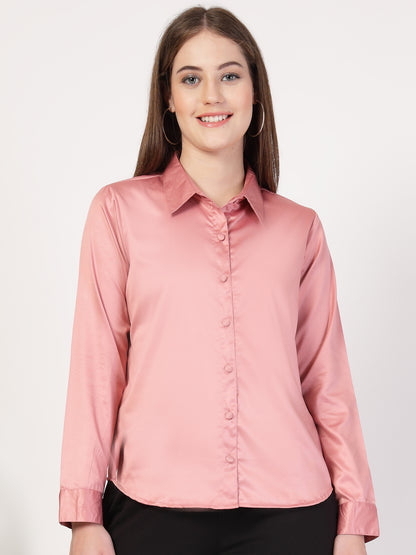 Style Quotient Women Solid Satin Formal Shirt