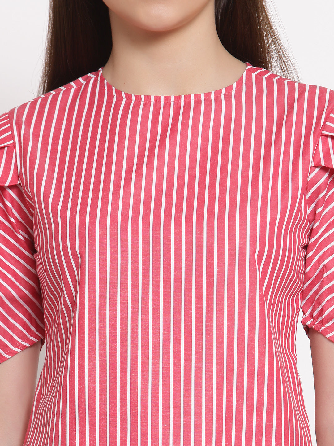 Style Quotient Red White Striped Top