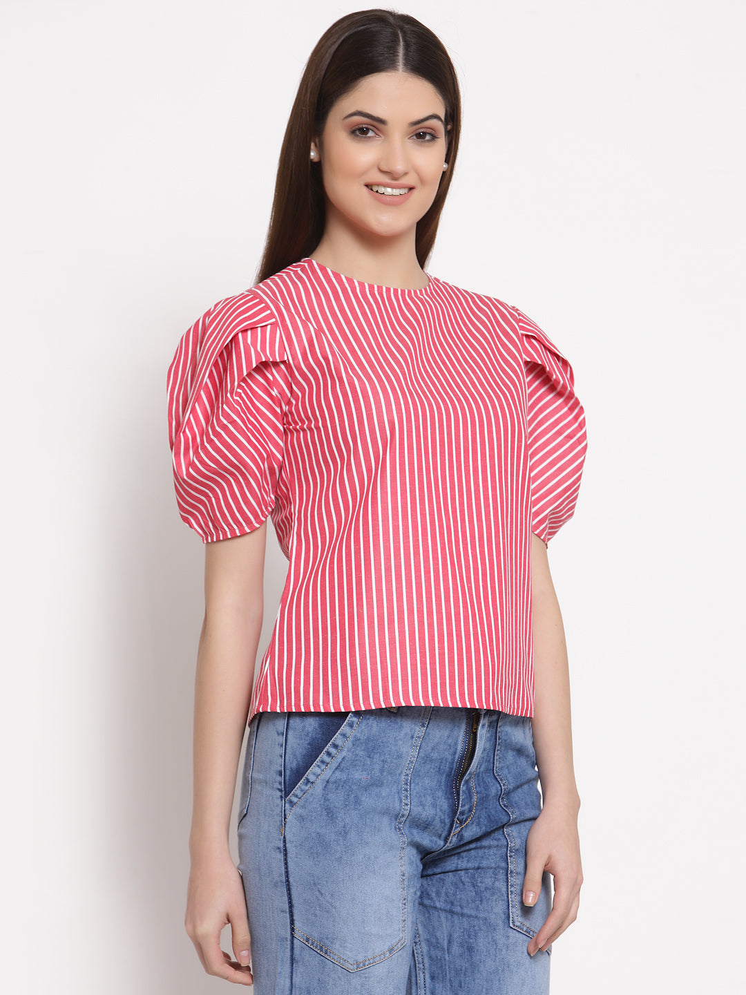 Style Quotient Red White Striped Top